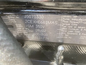 2003 CUMMINS ISM ENGINE 350HP