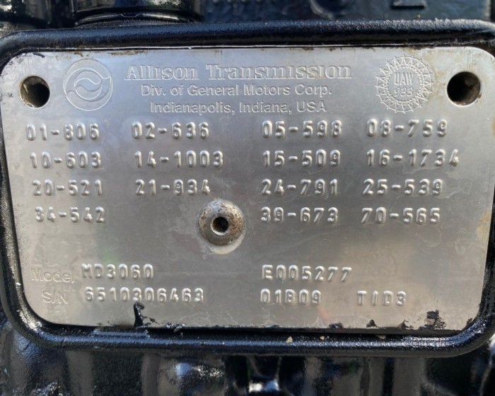 2005 ALLISON MD3060 TRANSMISSIONS AUTOMATIC