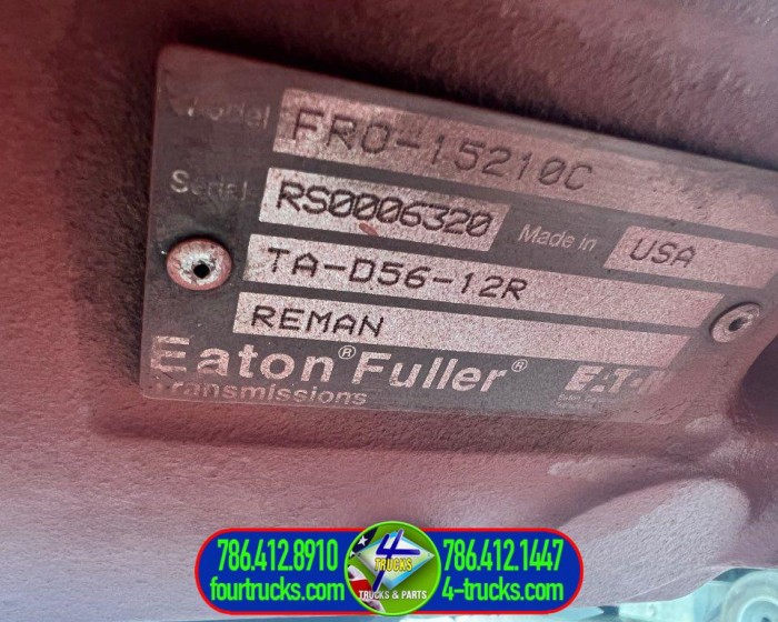 2012 EATON-FULLER FRO-15210C TRANSMISSIONS 10 SPEED