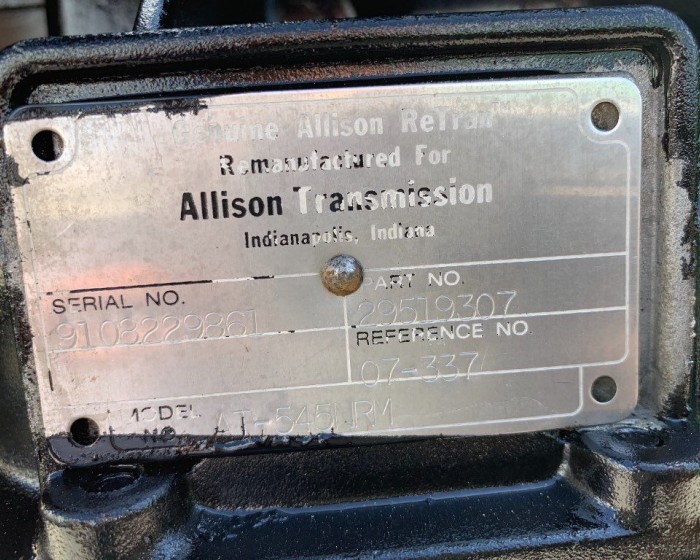 1997 ALLISON AT545NRM TRANSMISSIONS AUTOMATIC